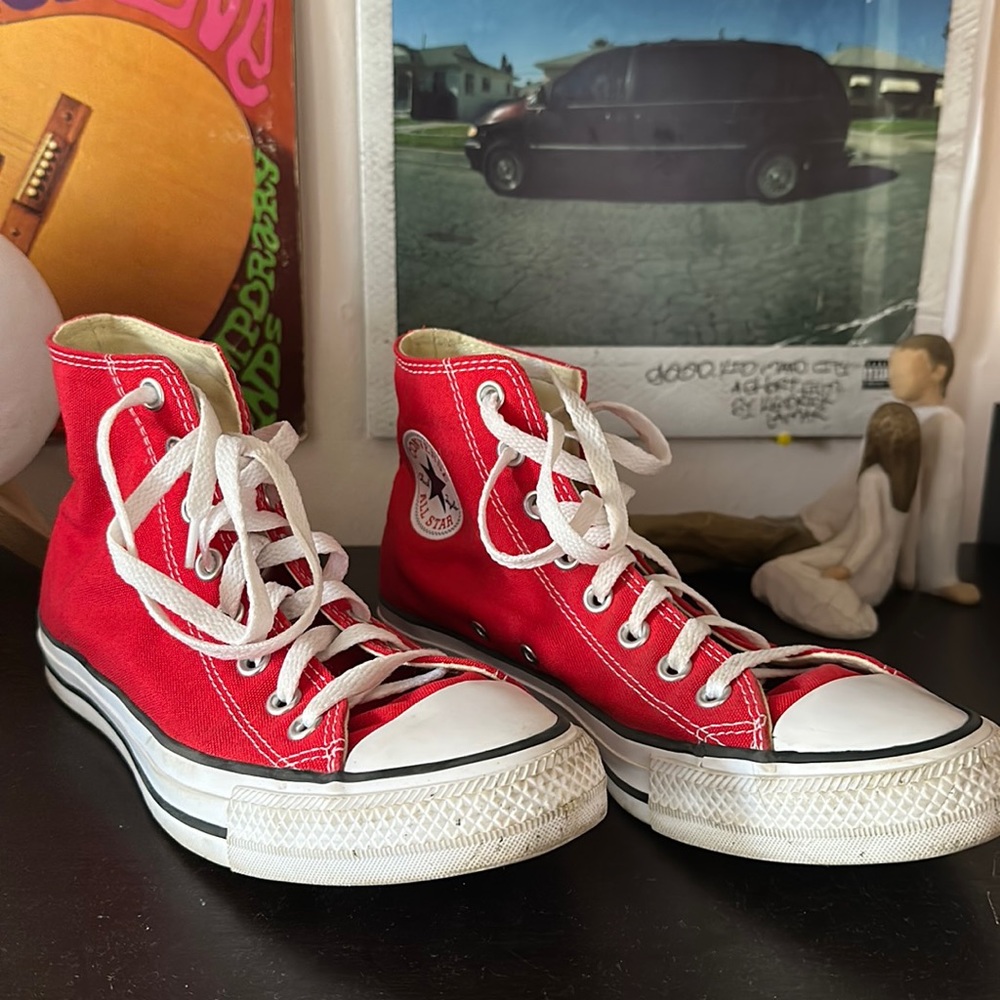 Red high top converse